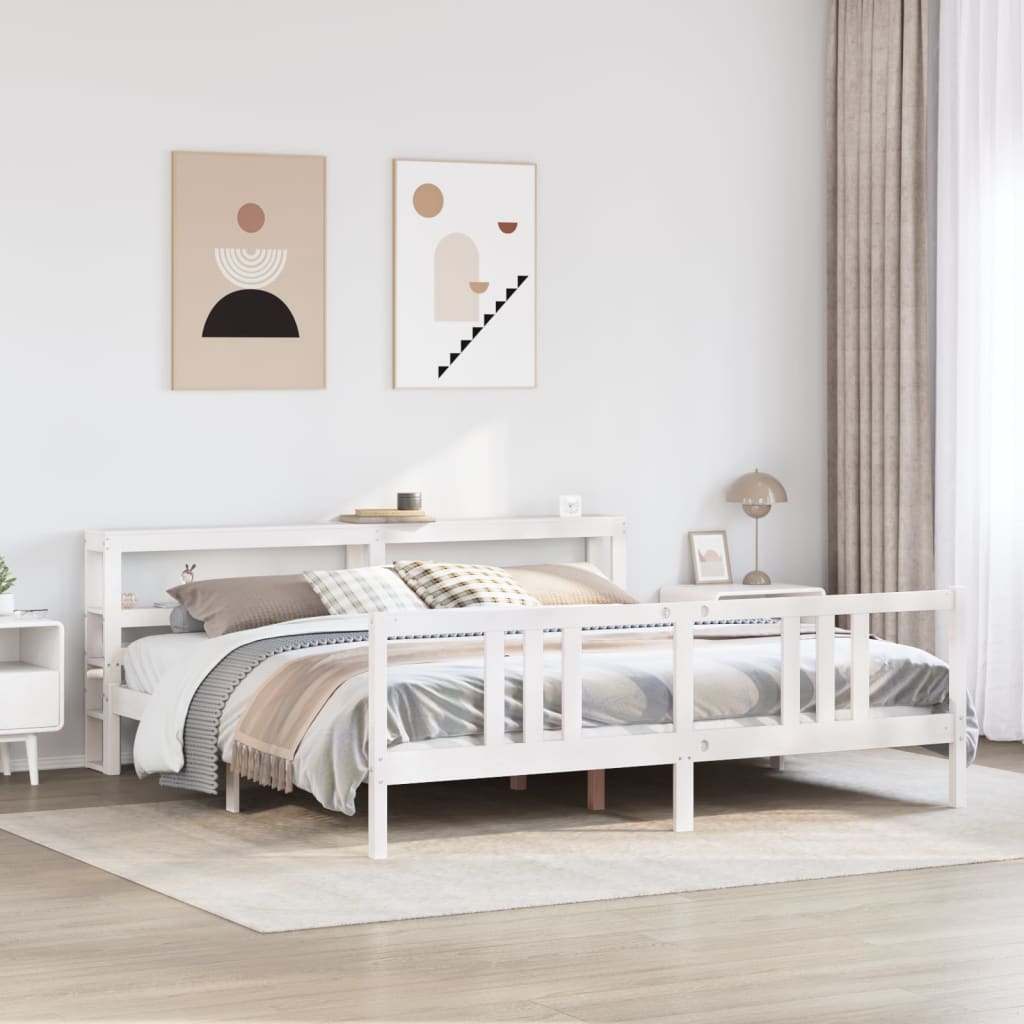 fehér ágykeret fejtámlával matrac nélkül 200x200 cm