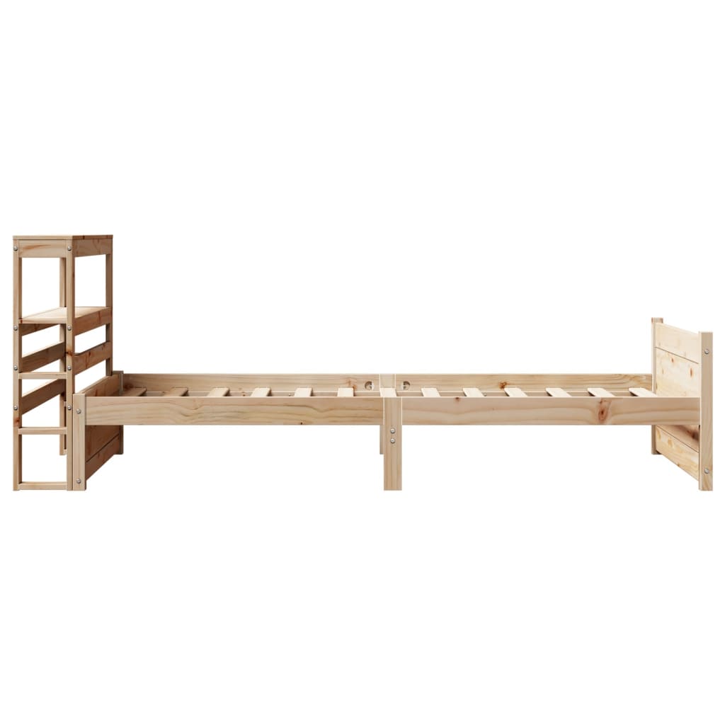 tömör fenyőfa ágykeret fejtámlával 90 x 200 cm