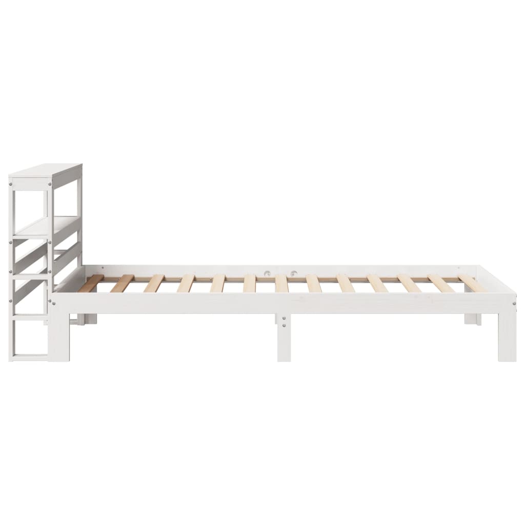 fehér tömör fenyőfa ágykeret fejtámlával 75 x 190 cm