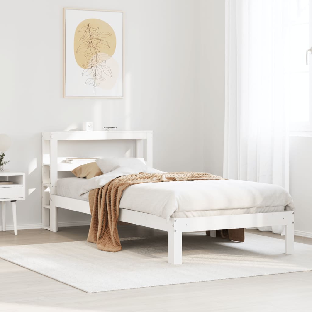 fehér ágykeret fejtámlával matrac nélkül 90x200 cm