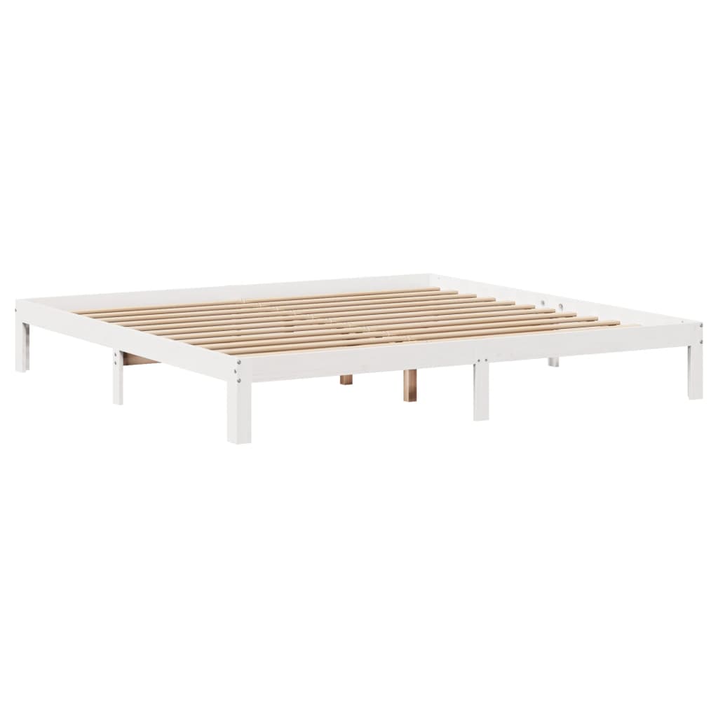 fehér ágykeret fejtámlával matrac nélkül 200x200 cm