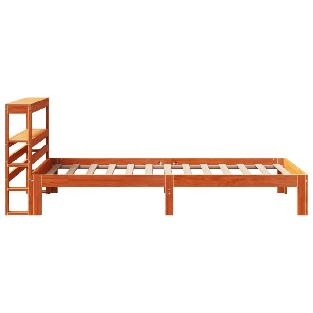viaszbarna tömör fenyőfa ágy matrac nélkül 100 x 200 cm
