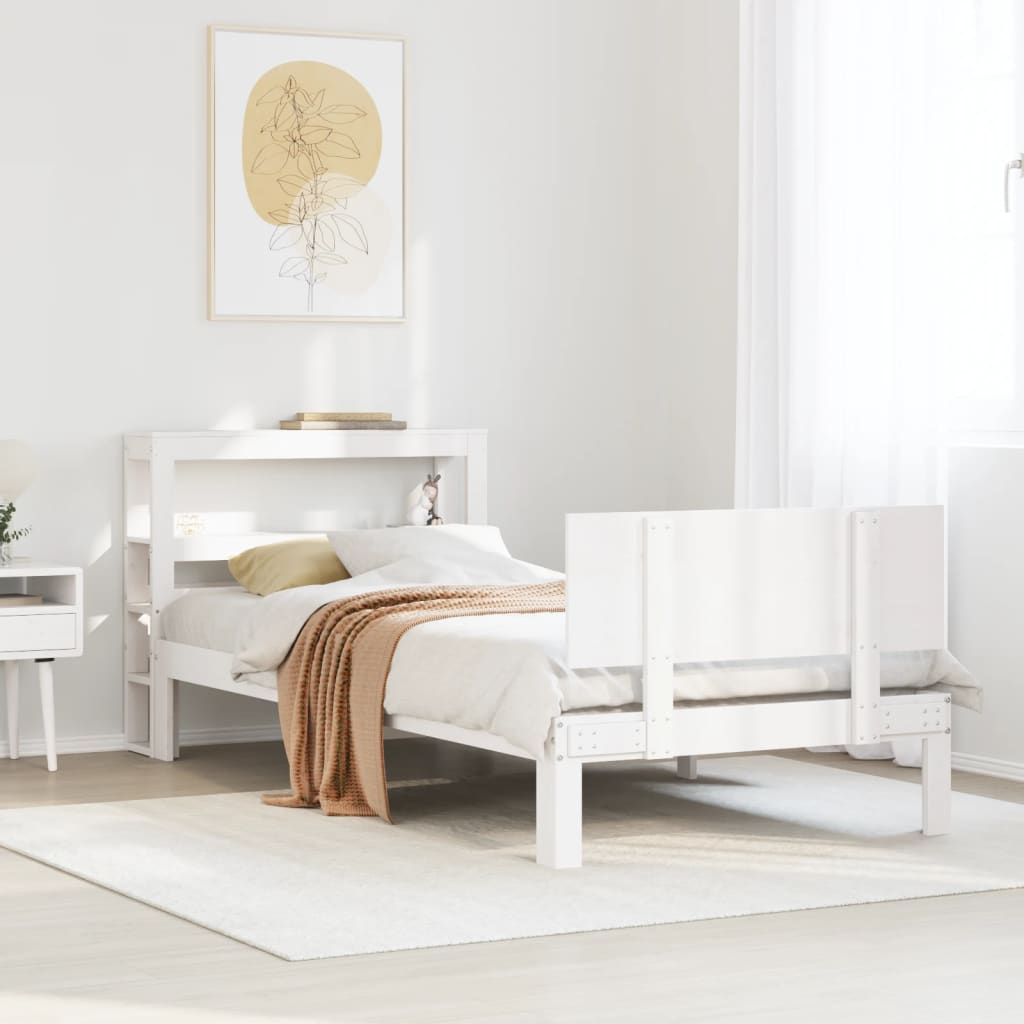 fehér ágykeret fejtámlával matrac nélkül 90x200 cm