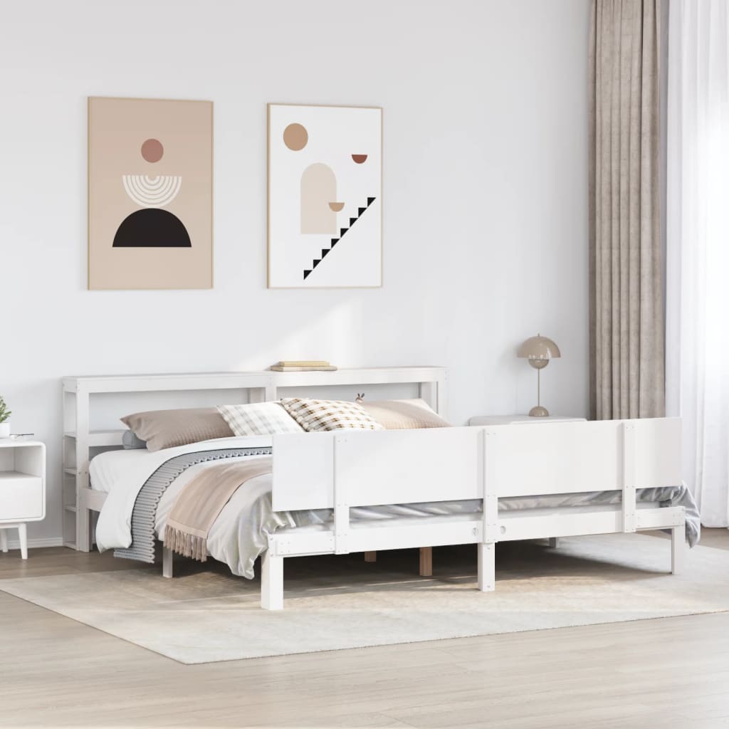 fehér ágykeret fejtámlával matrac nélkül 180x200 cm