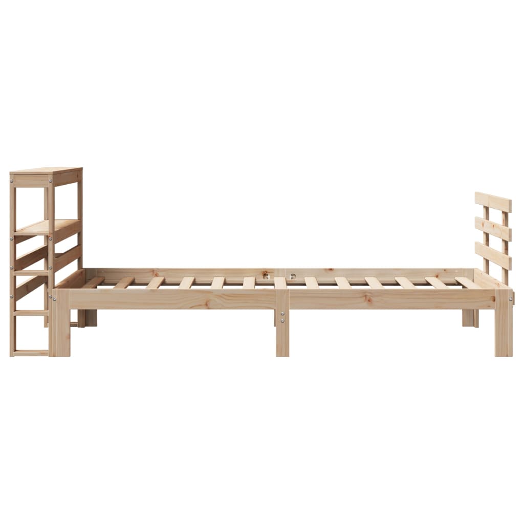 tömör fenyőfa ágykeret fejtámlával 90 x 200 cm
