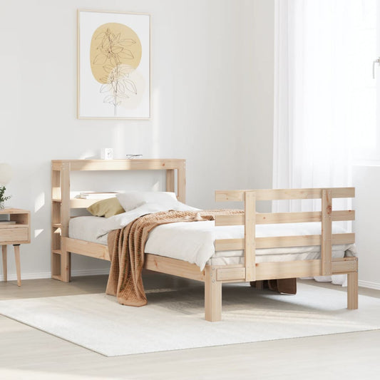 tömör fenyőfa ágykeret fejtámlával 90 x 200 cm