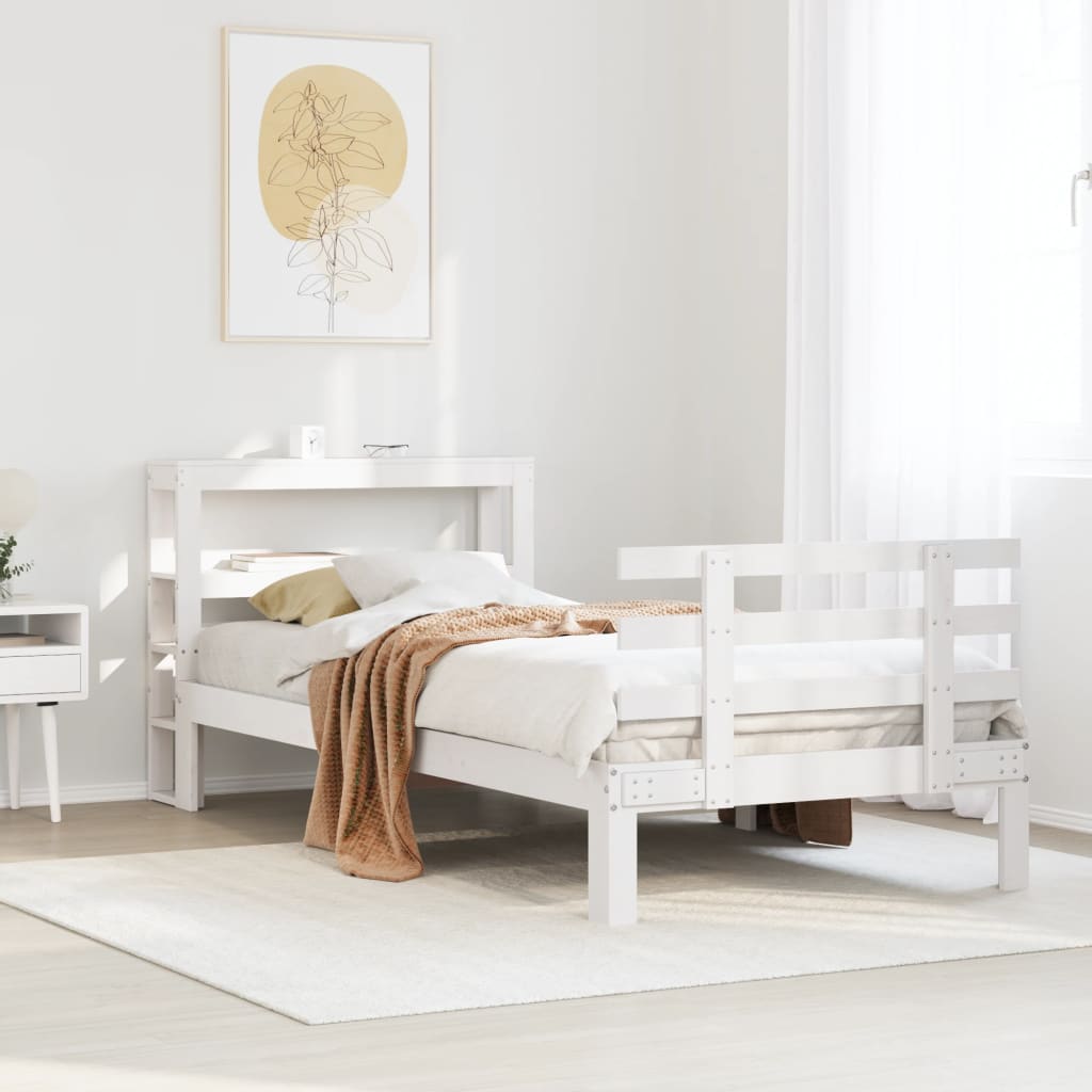 fehér ágykeret fejtámlával matrac nélkül 90x200 cm