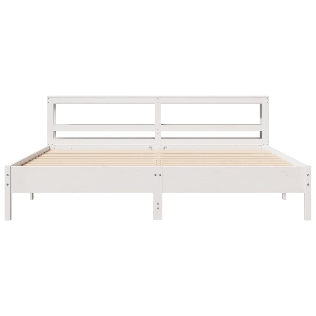 fehér tömör fenyőfa ágy matrac nélkül 200 x 200 cm