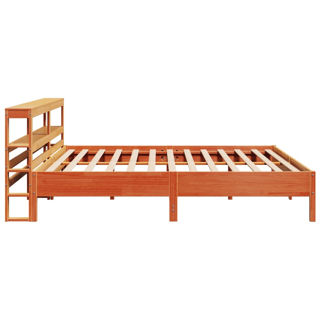 viaszbarna tömör fenyőfa ágy matrac nélkül 200 x 200 cm