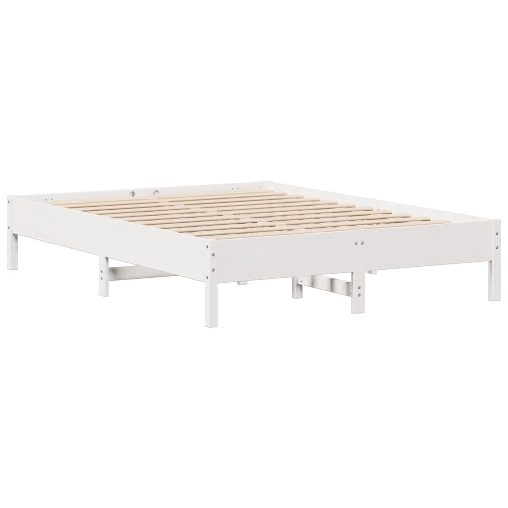 fehér tömör fenyőfa ágy matrac nélkül 150 x 200 cm