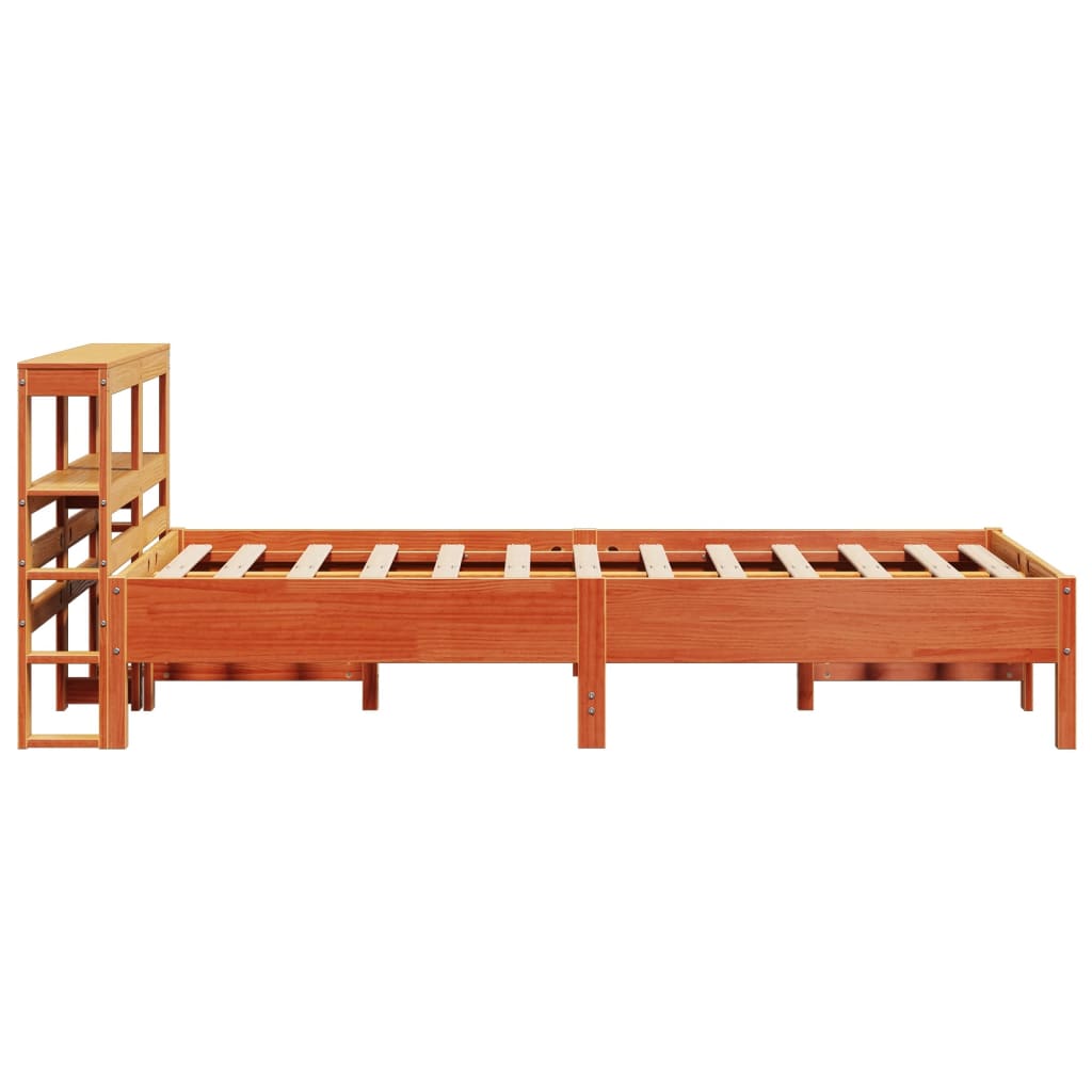 viaszbarna tömör fenyőfa ágy matrac nélkül 100 x 200 cm