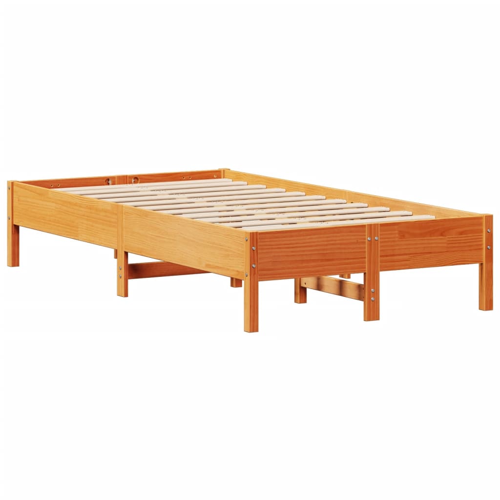 viaszbarna tömör fenyőfa ágy matrac nélkül 100 x 200 cm