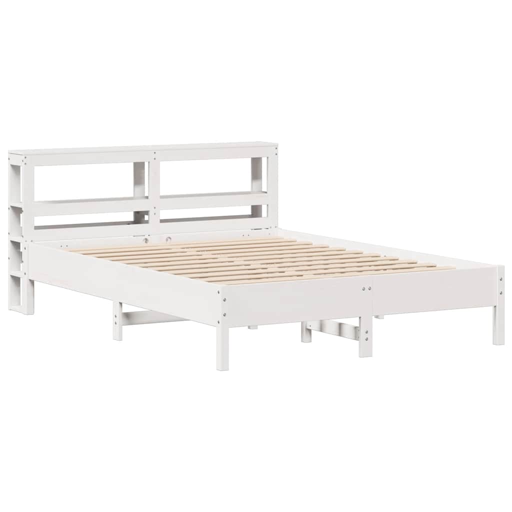 fehér tömör fenyőfa ágy matrac nélkül 140x190 cm