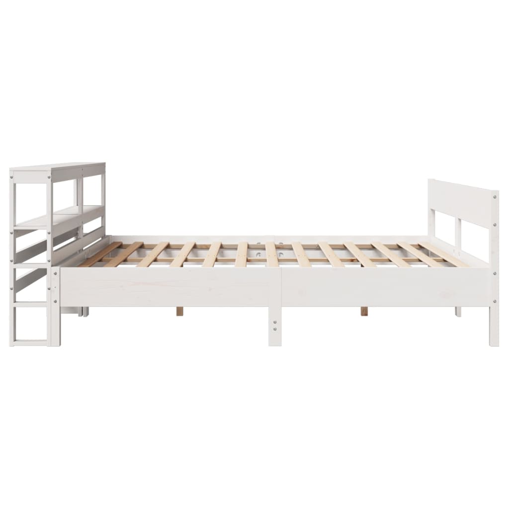 fehér tömör fenyőfa ágy matrac nélkül 200 x 200 cm