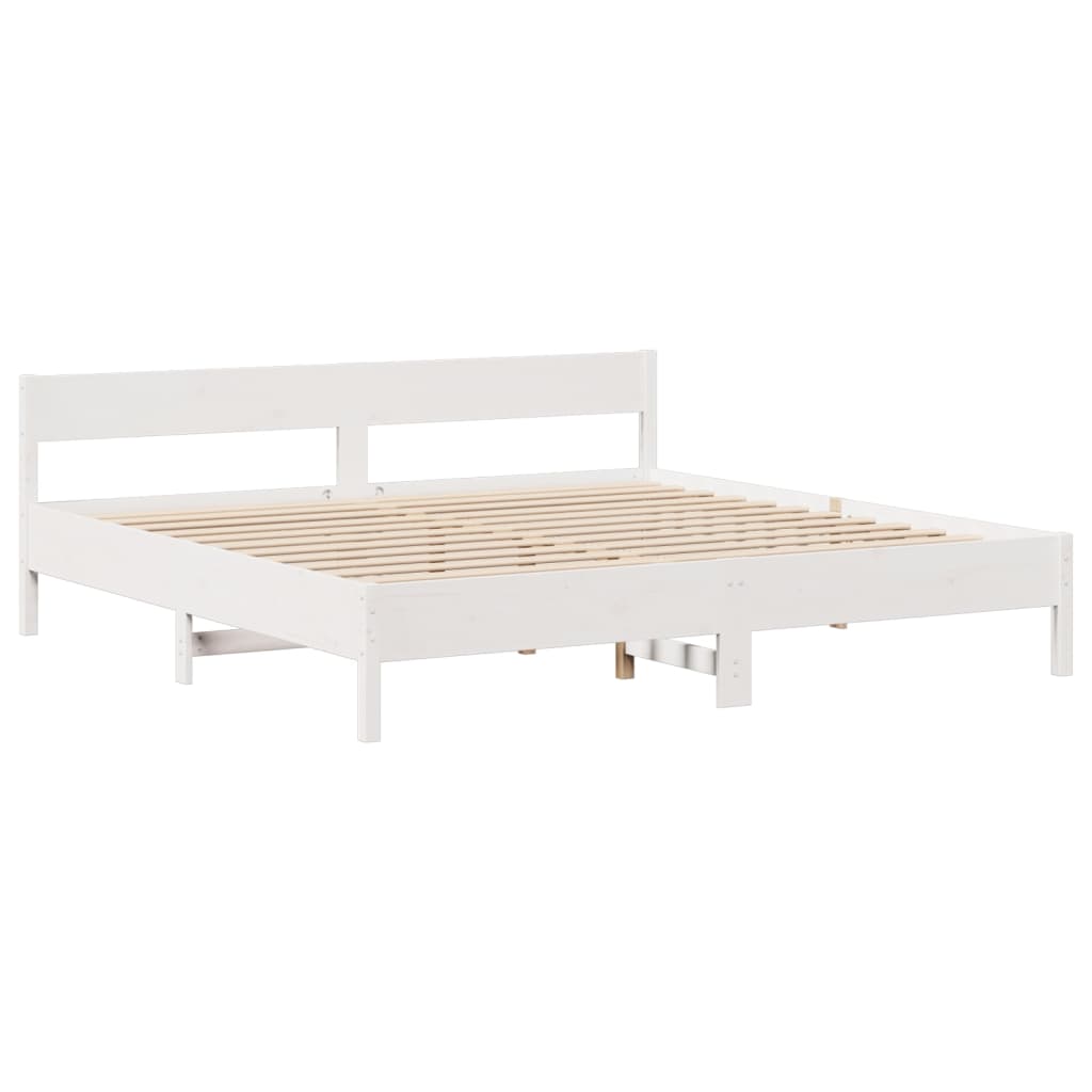 fehér tömör fenyőfa ágy matrac nélkül 200 x 200 cm