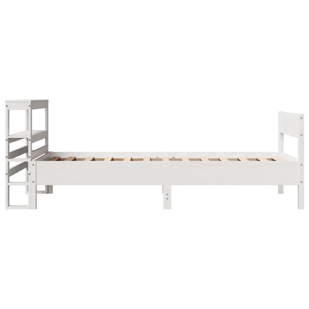 fehér tömör fenyőfa ágy matrac nélkül 90 x 200 cm
