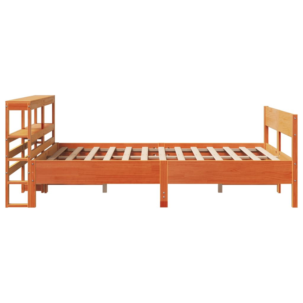 viaszbarna tömör fenyőfa ágy matrac nélkül 120 x 190 cm