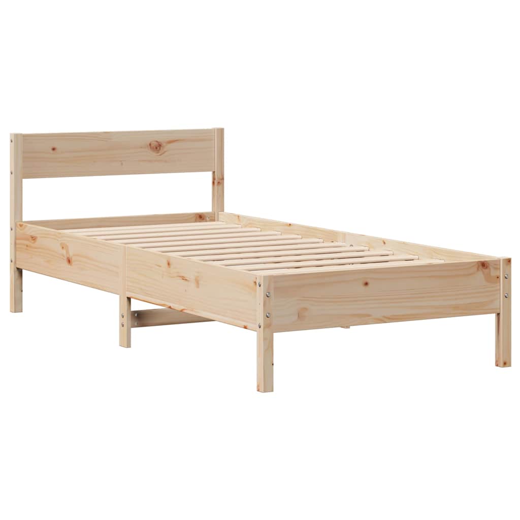 tömör fenyőfa ágy matrac nélkül 75 x 190 cm