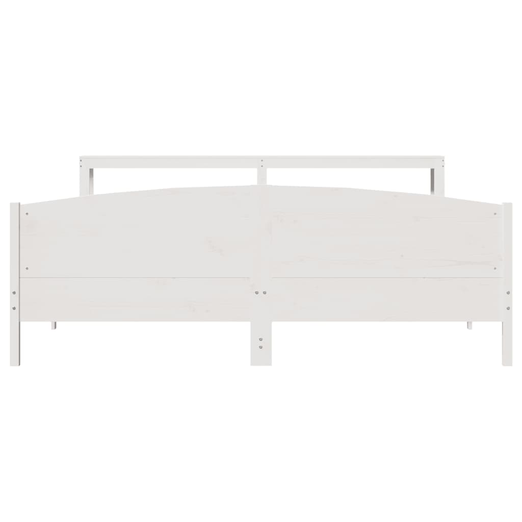 fehér tömör fenyőfa ágy matrac nélkül 200 x 200 cm