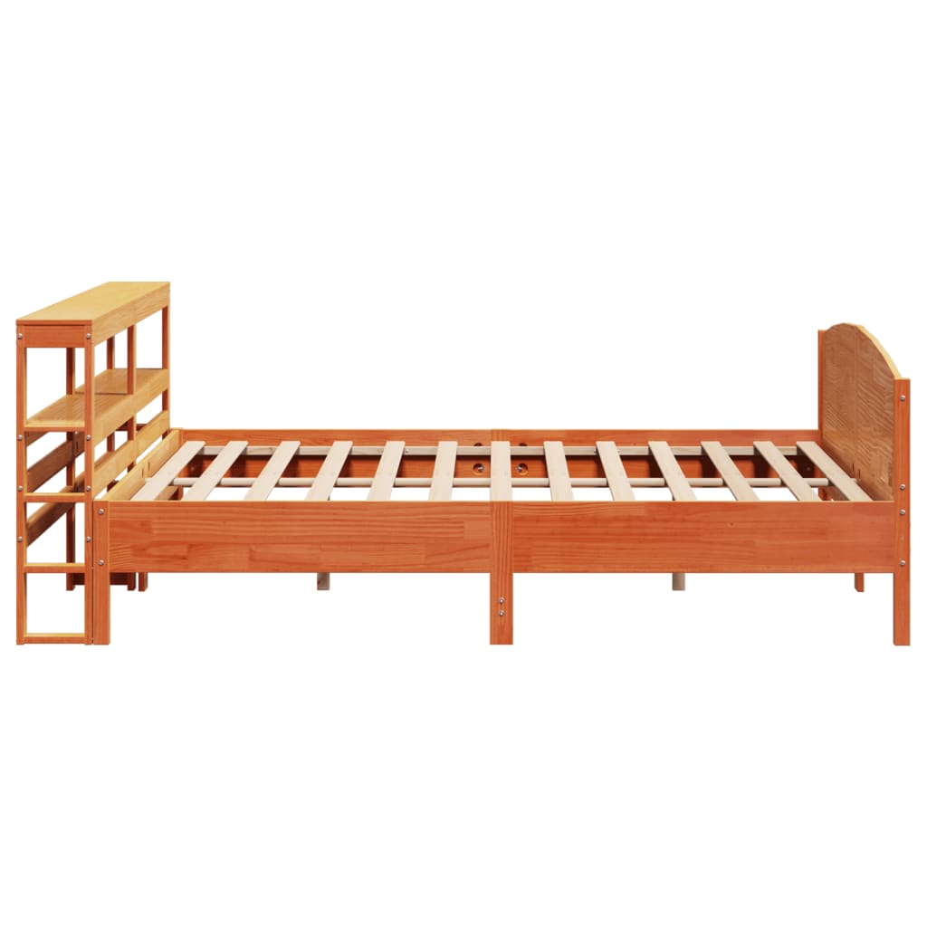 viaszbarna tömör fenyőfa ágy matrac nélkül 200 x 200 cm