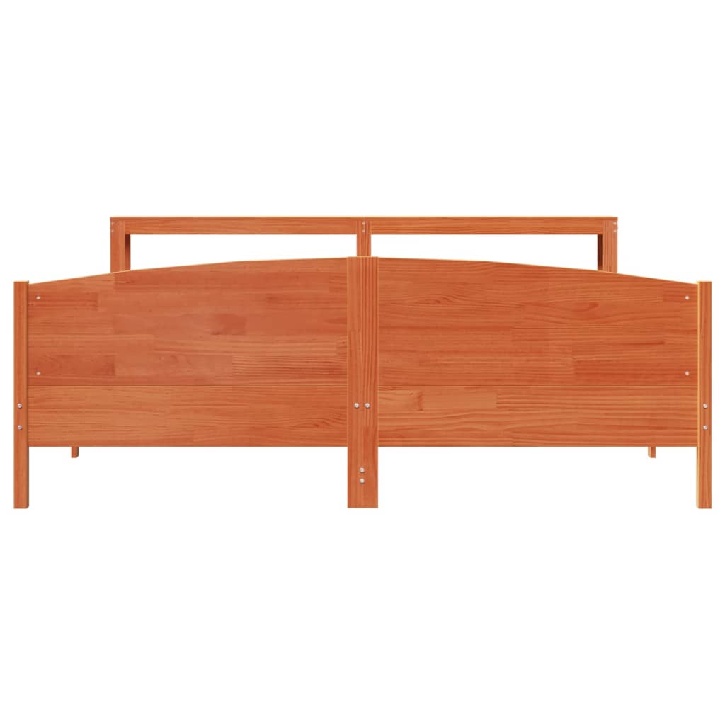 viaszbarna tömör fenyőfa ágy matrac nélkül 180 x 200 cm