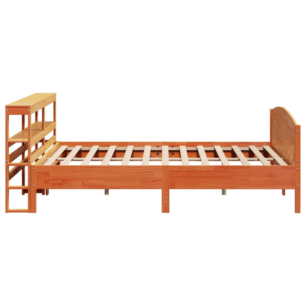 viaszbarna tömör fenyőfa ágy matrac nélkül 180 x 200 cm