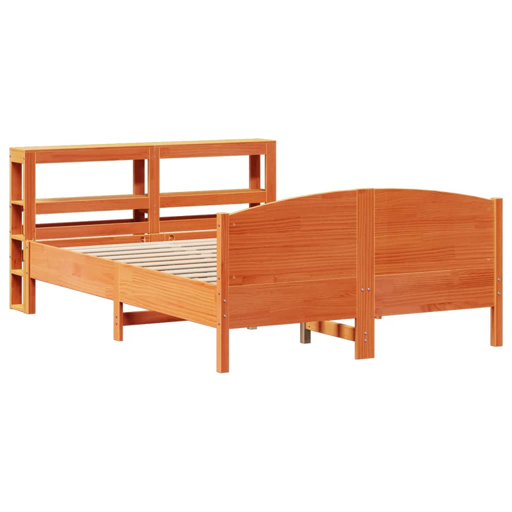 viaszbarna tömör fenyőfa ágy matrac nélkül 120 x 200 cm