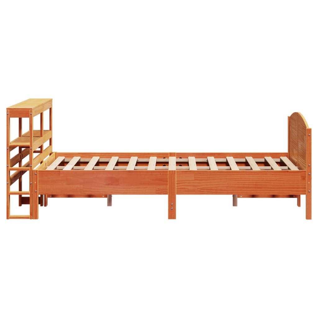 viaszbarna tömör fenyőfa ágy matrac nélkül 120 x 200 cm