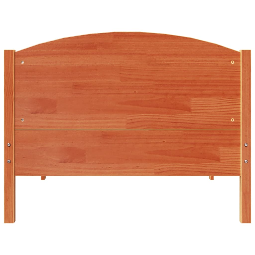viaszbarna tömör fenyőfa ágy matrac nélkül 100 x 200 cm