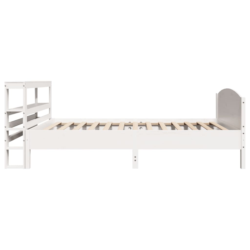 fehér tömör fenyőfa ágy matrac nélkül 90 x 200 cm
