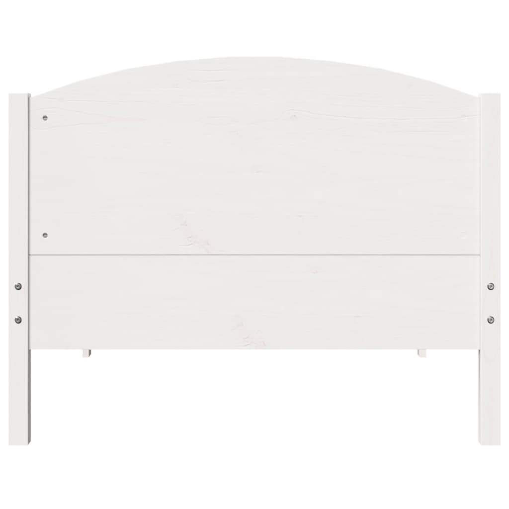 fehér tömör fenyőfa ágy matrac nélkül 75 x 190 cm