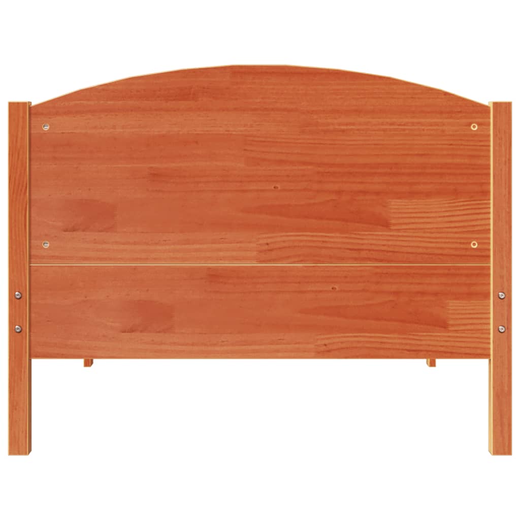 viaszbarna tömör fenyőfa ágy matrac nélkül 75 x 190 cm