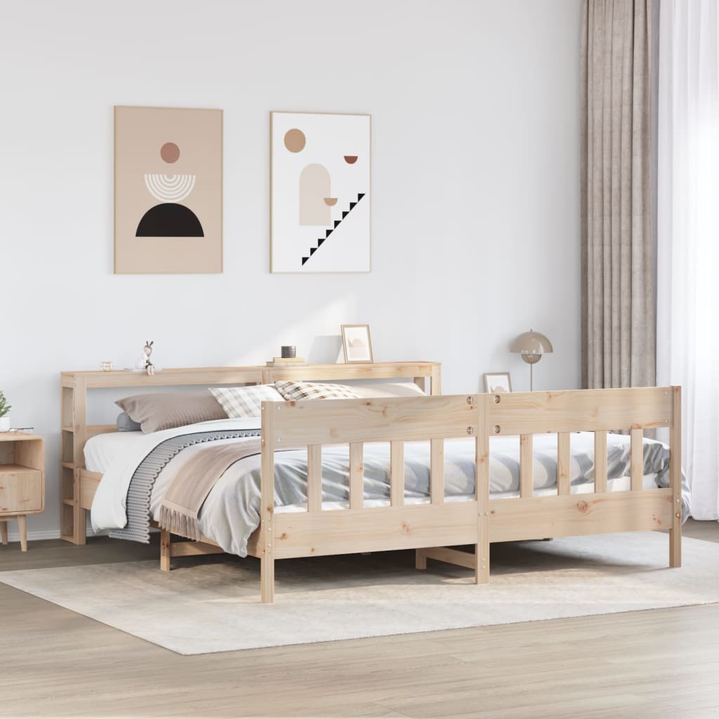 tömör fenyőfa ágy matrac nélkül 200 x 200 cm