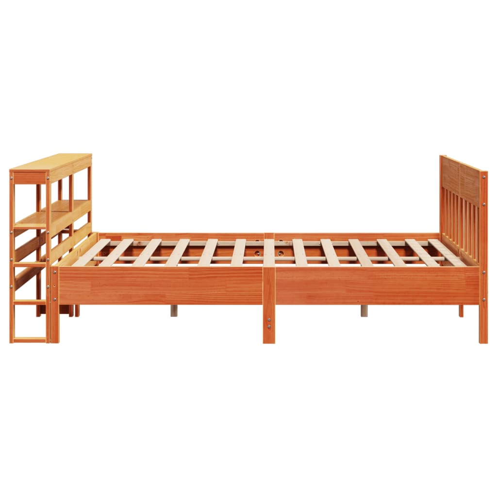 viaszbarna tömör fenyőfa ágy matrac nélkül 200 x 200 cm