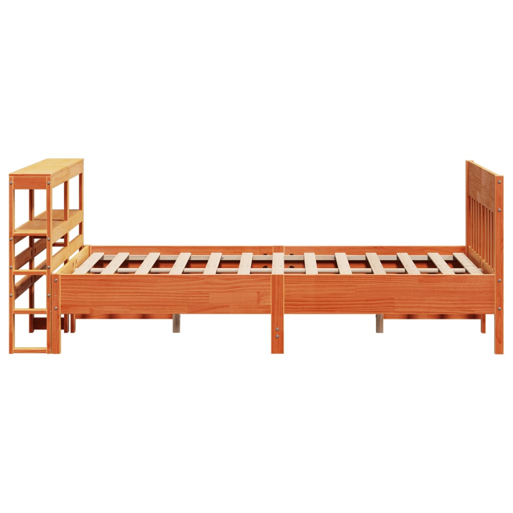 viaszbarna tömör fenyőfa ágy matrac nélkül 120 x 200 cm