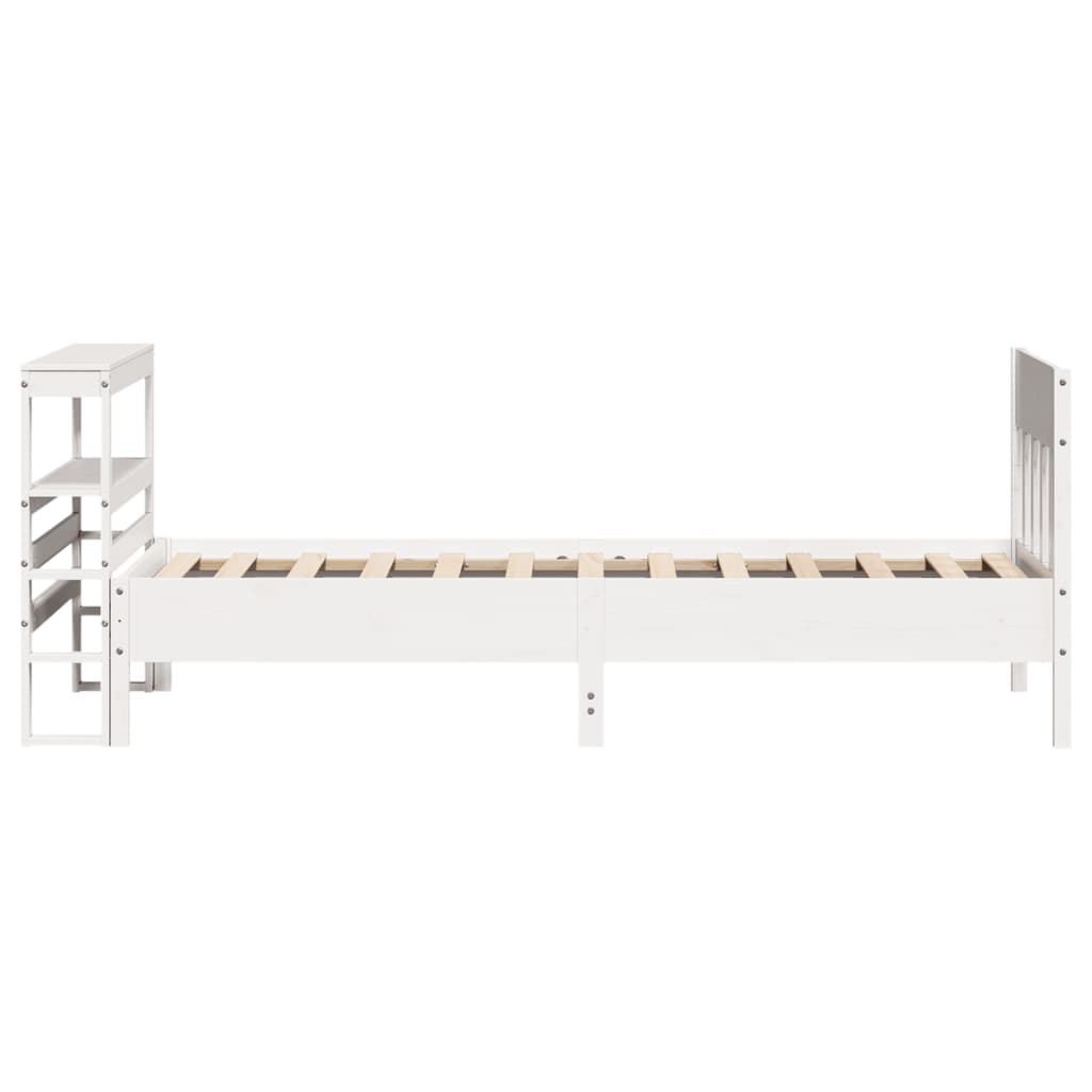 fehér tömör fenyőfa ágy matrac nélkül 90 x 200 cm