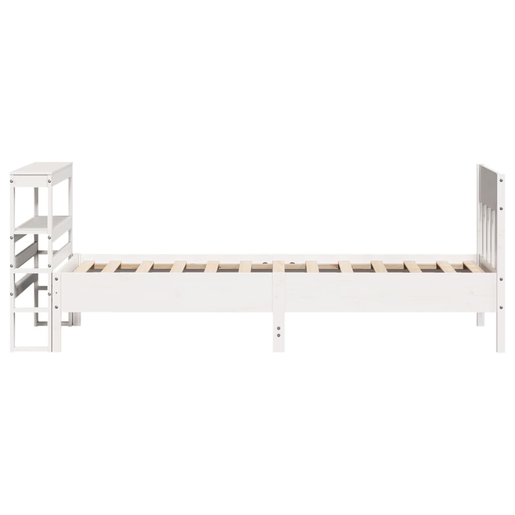fehér tömör fenyőfa ágykeret matrac nélkül 90 x 190 cm
