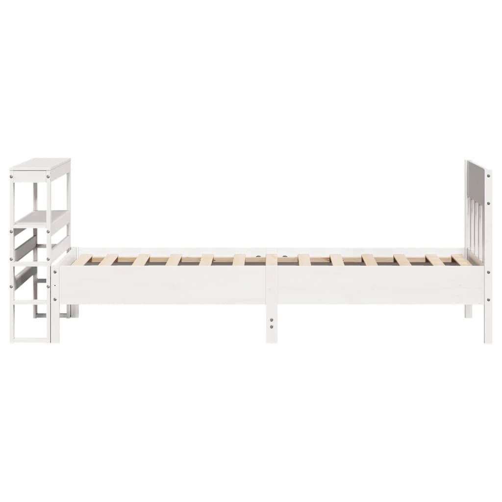 fehér tömör fenyőfa ágy matrac nélkül 75 x 190 cm