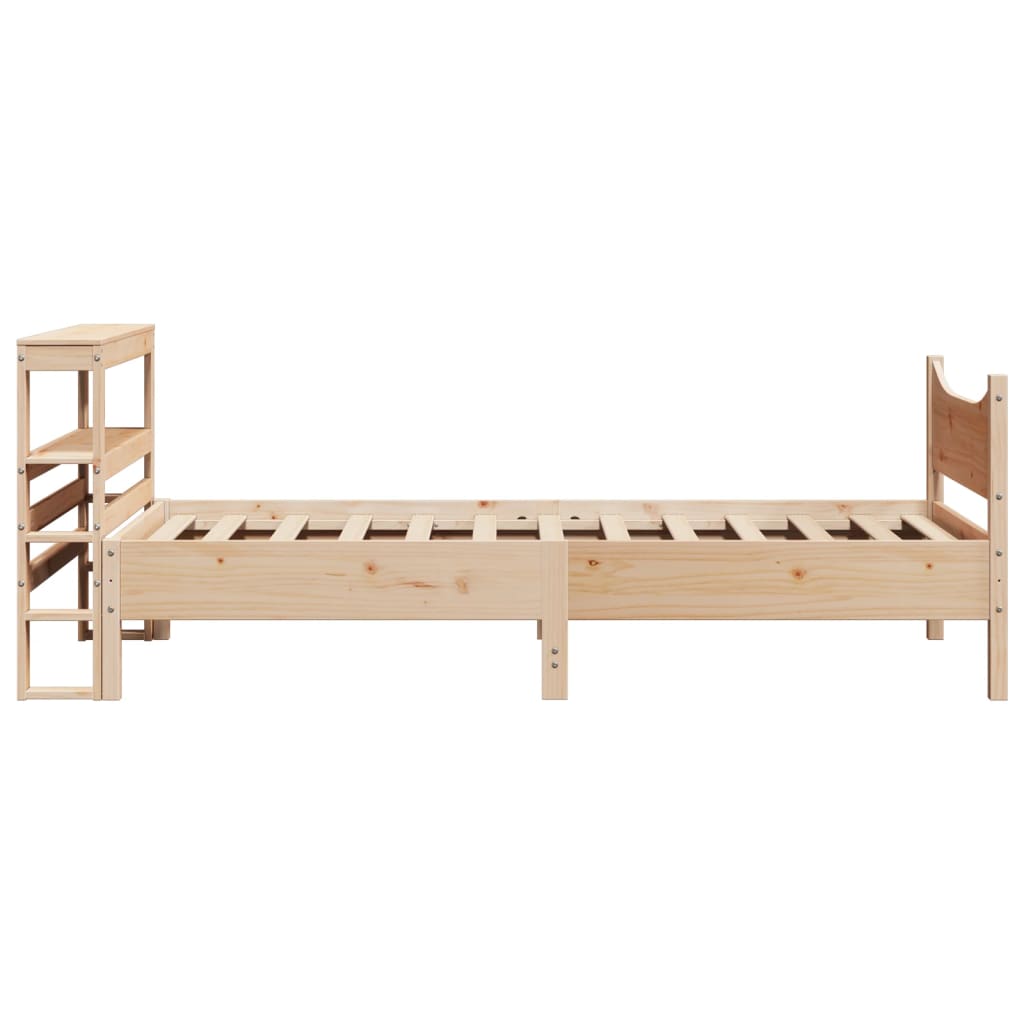 tömör fenyőfa ágykeret fejtámlával 75 x 190 cm