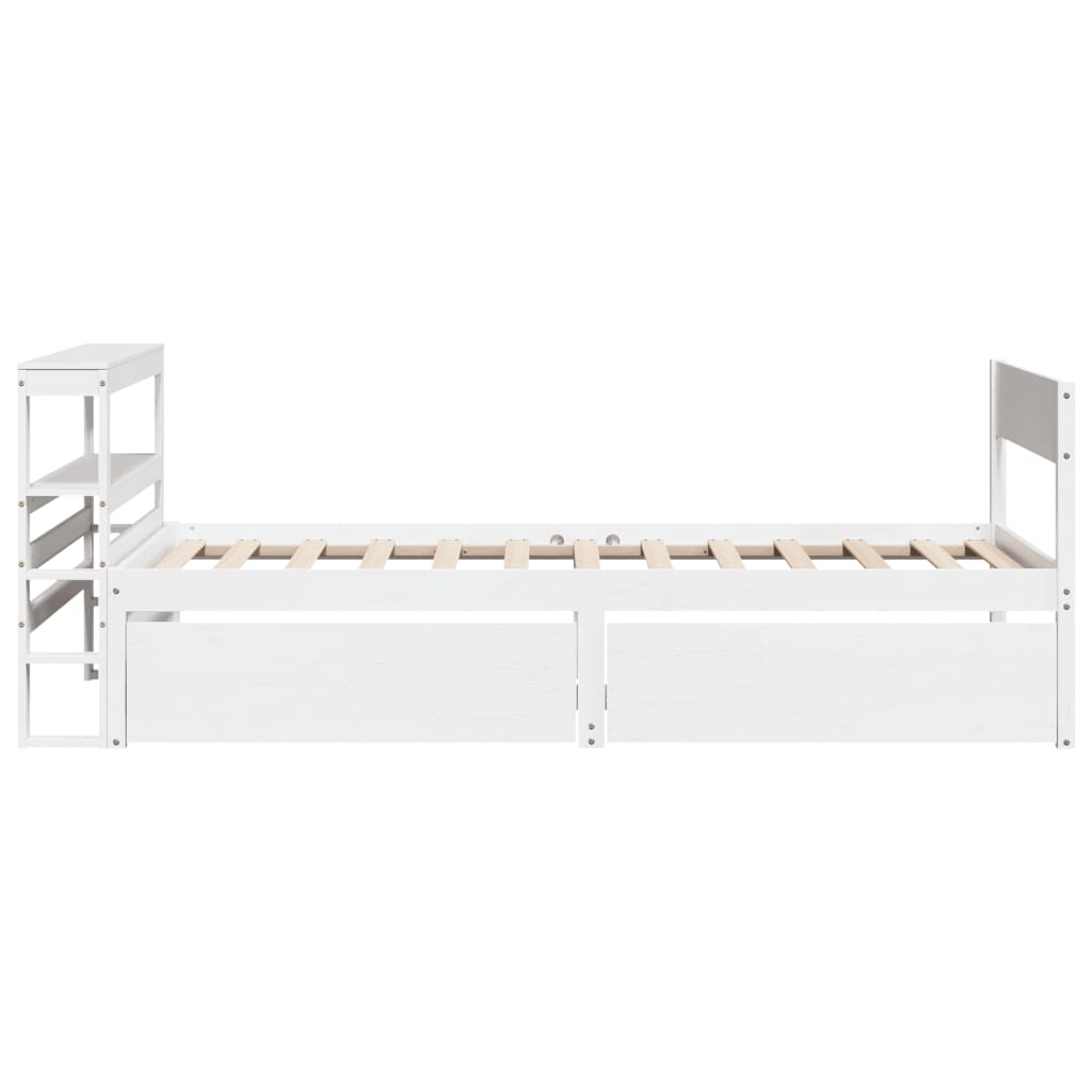 fehér tömör fenyőfa ágy matrac nélkül 90 x 200 cm