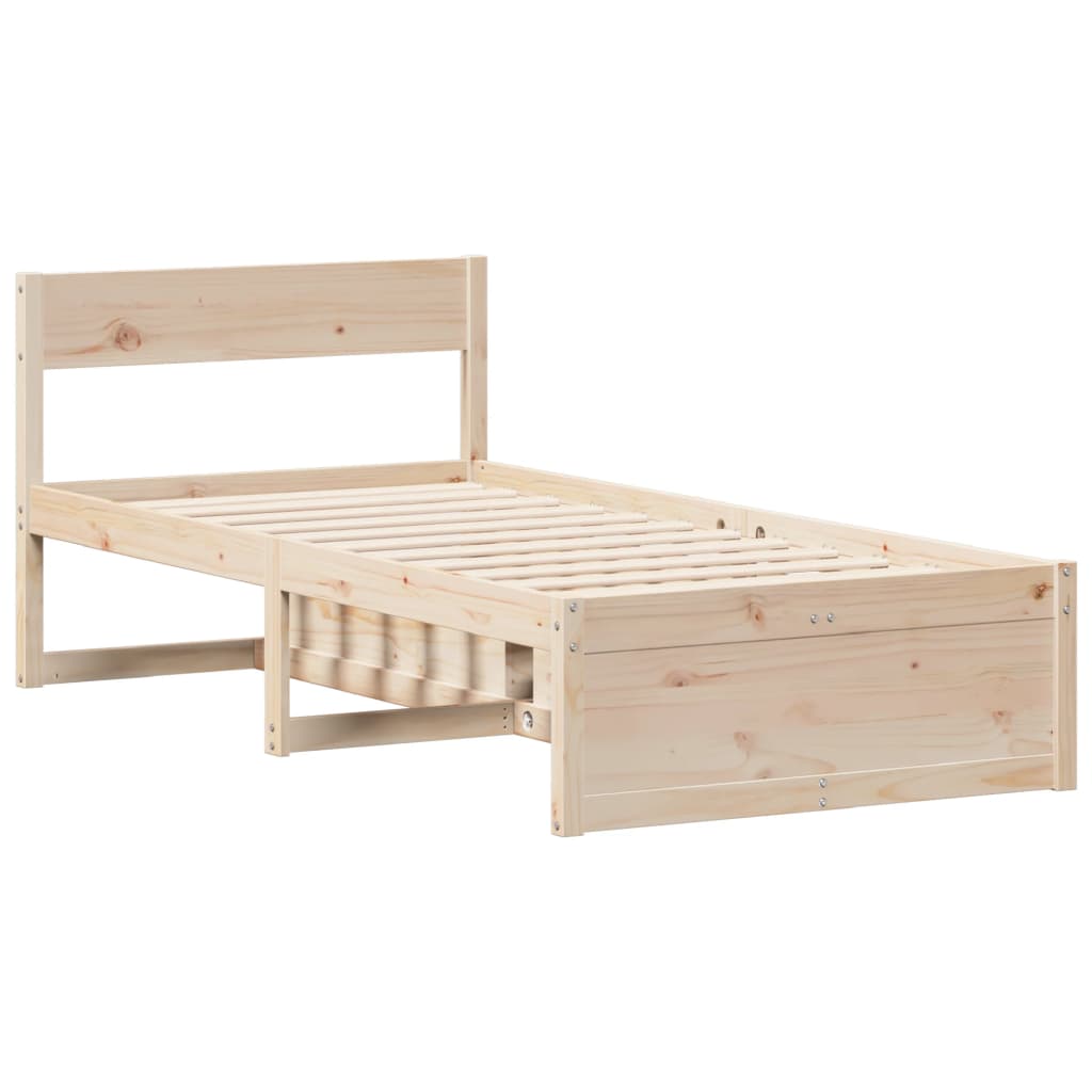 tömör fenyőfa ágy matrac nélkül 75 x 190 cm