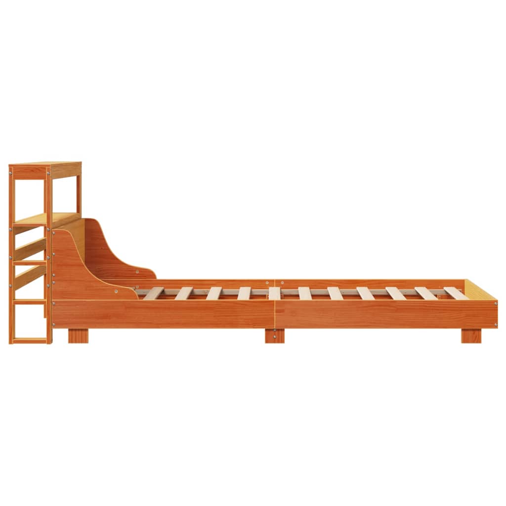 viaszbarna tömör fenyőfa ágy matrac nélkül 100 x 200 cm