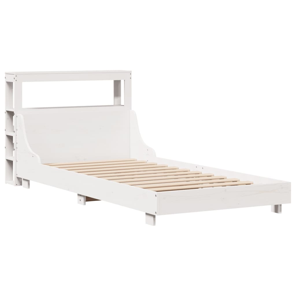 fehér tömör fenyőfa ágy matrac nélkül 90 x 200 cm