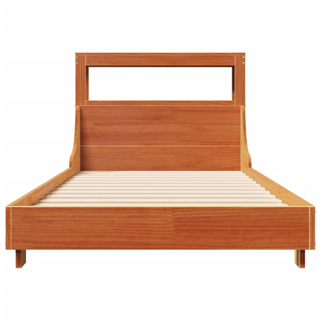 viaszbarna tömör fenyőfa ágy matrac nélkül 75 x 190 cm
