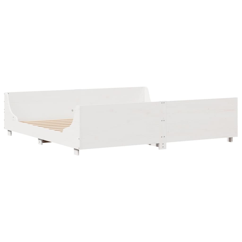 fehér tömör fenyőfa ágy matrac nélkül 200 x 200 cm