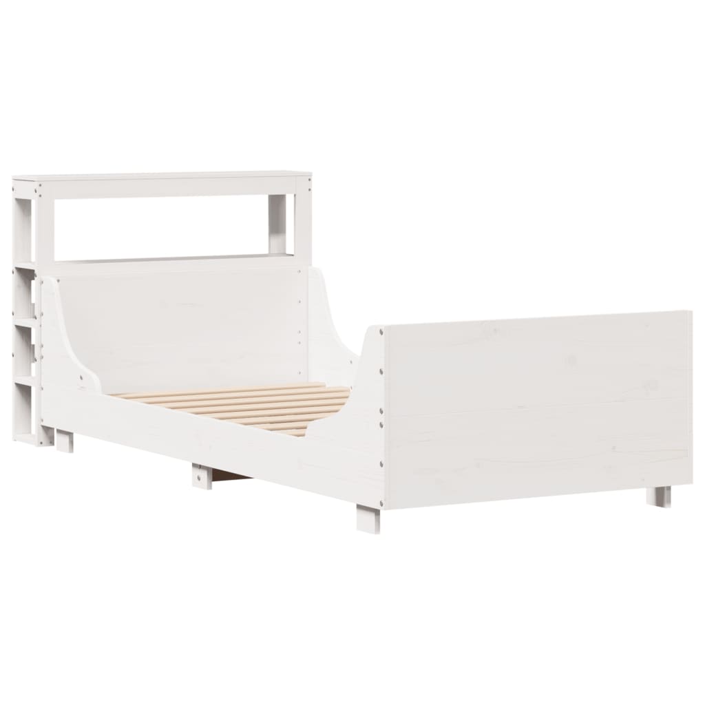 fehér tömör fenyőfa ágy matrac nélkül 90 x 200 cm
