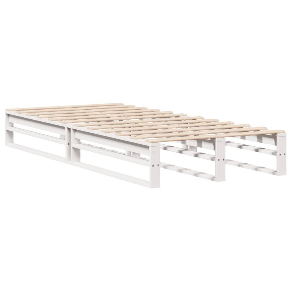 fehér tömör fenyőfa ágy matrac nélkül 90 x 200 cm