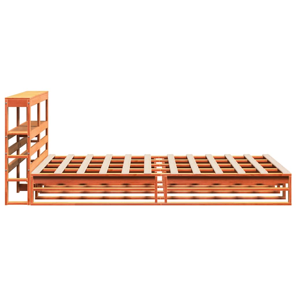 viaszbarna tömör fenyőfa ágy matrac nélkül 120 x 200 cm