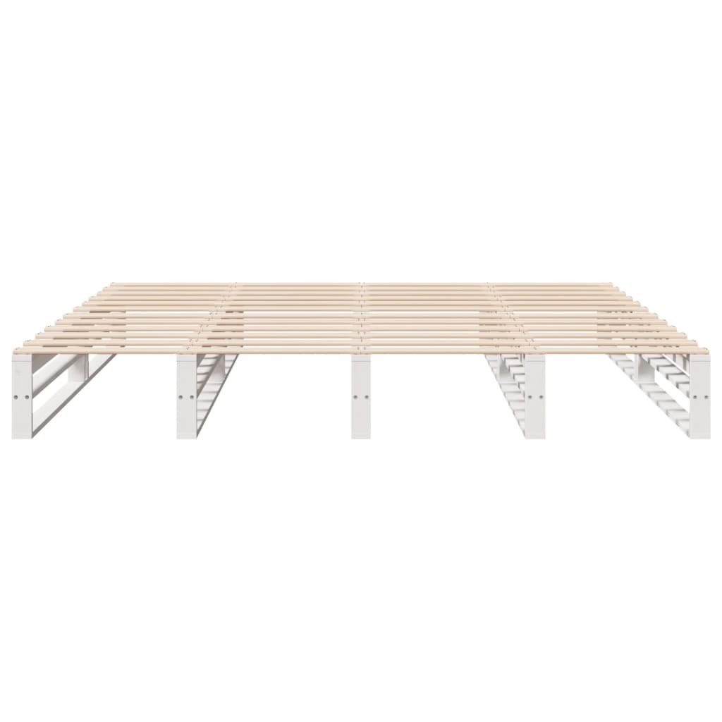 fehér tömör fenyőfa ágy matrac nélkül 200 x 200 cm