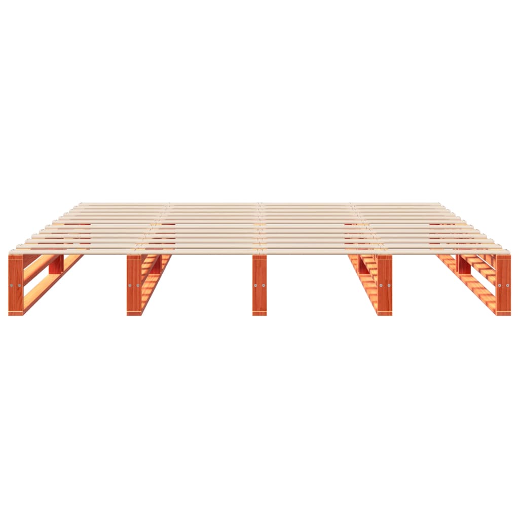 viaszbarna tömör fenyőfa ágy matrac nélkül 200 x 200 cm